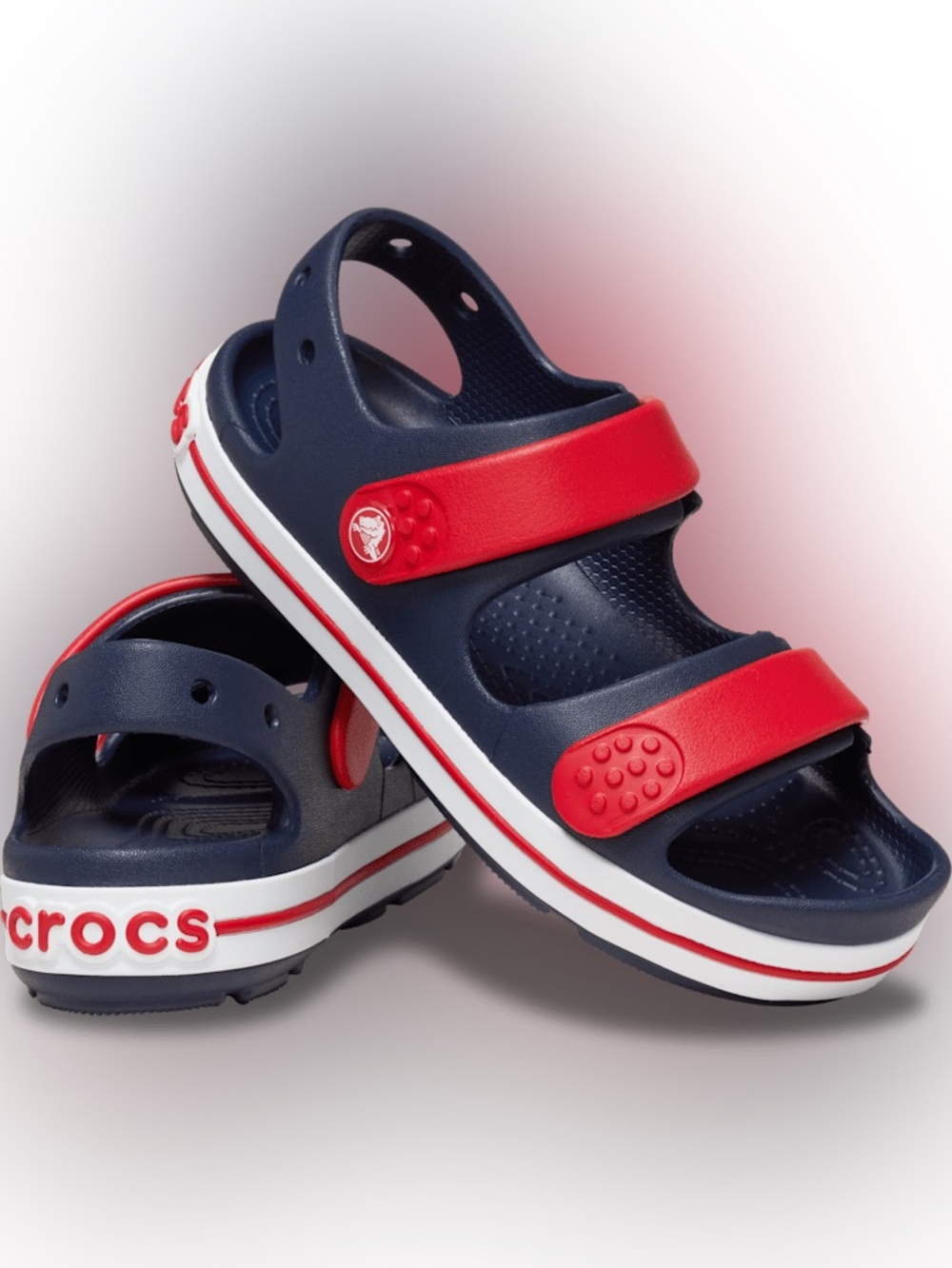 CROCS Navy and Red Kids Adjustable Sandal